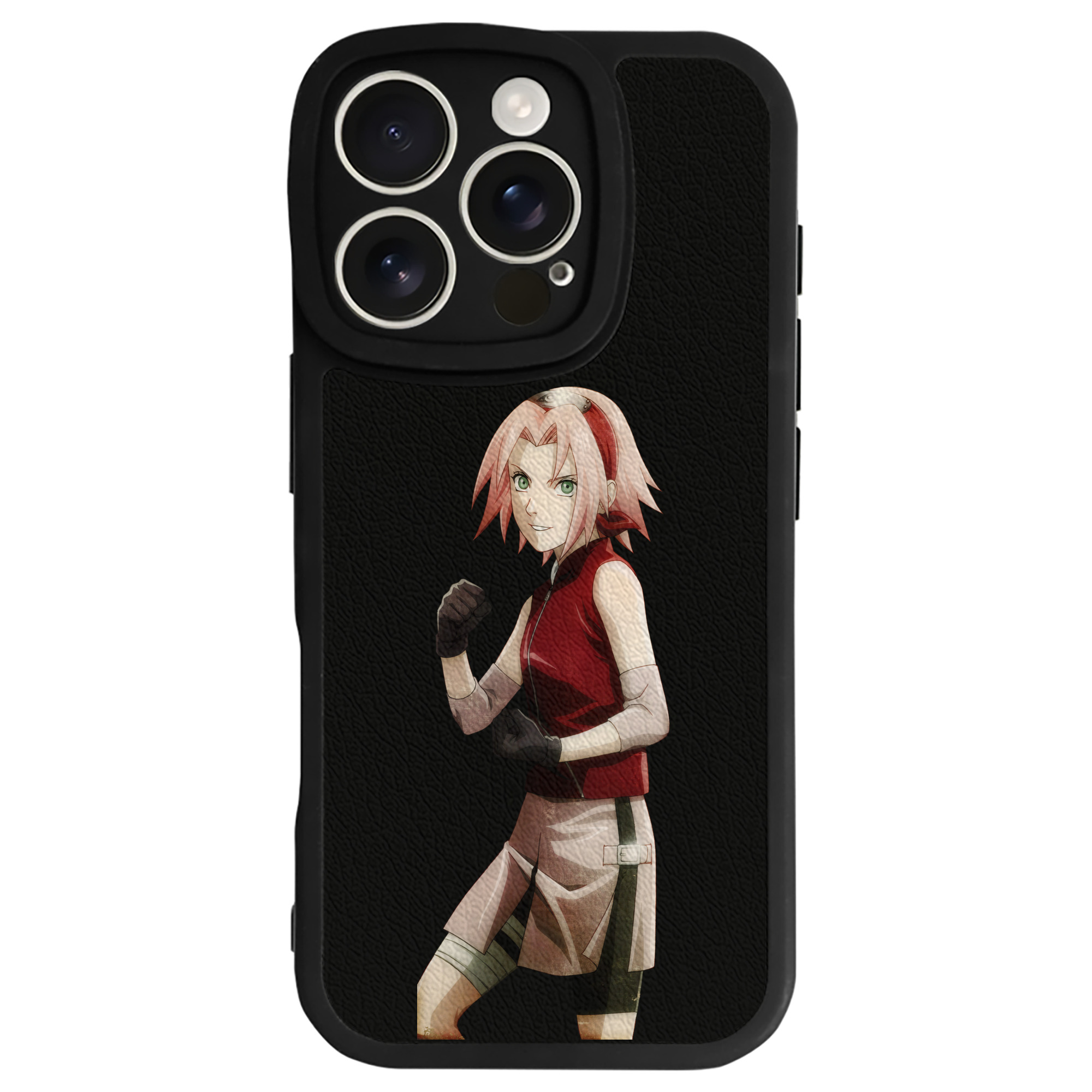 （画像用） NARUTO -ナルト- 春野サクラ Haruno Sakura 【iPhone 16シリーズ対応】シリコンスマホケース（レザー調） 材質：シリコン